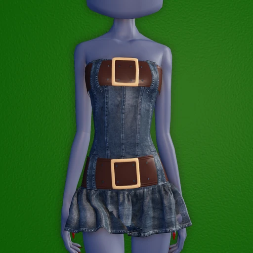 Tube Denim Buckle Dress
