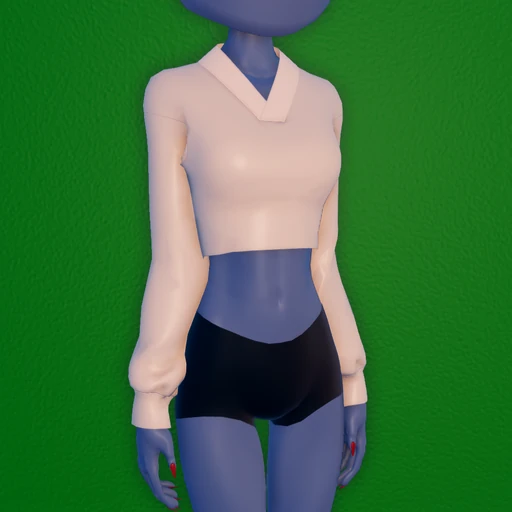 V-Neck Cropped Sweater