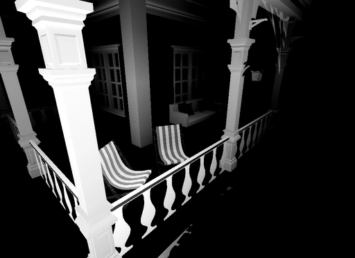 The front porch of Lana's Childhood Home.