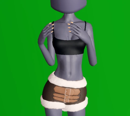 Christmas Fur Short Buckles Skirt - Toggle 1.png