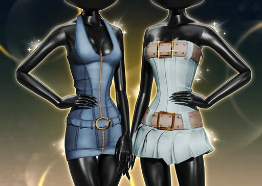 Zip-Up Denim Dress