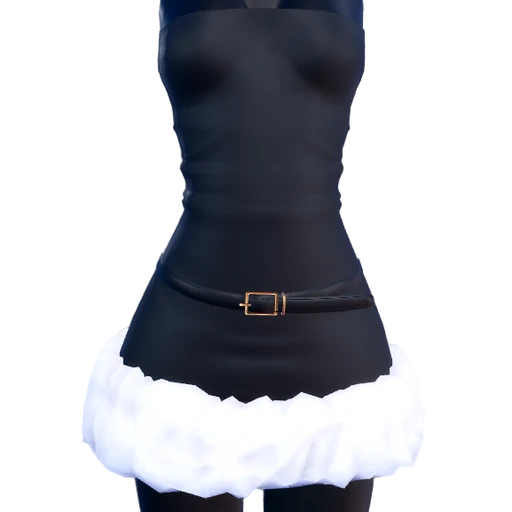 Fur Trim Tube Dress