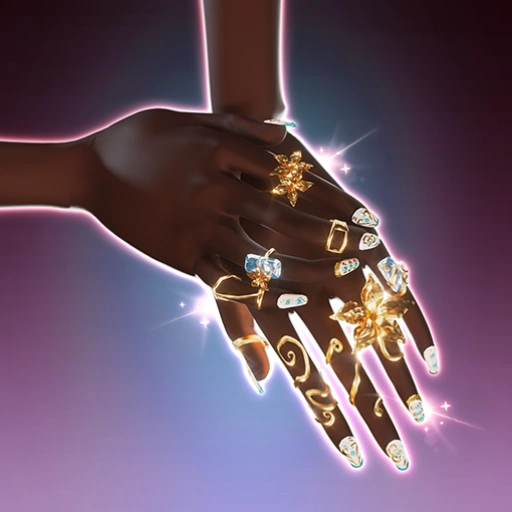 Golden Bloom Nails