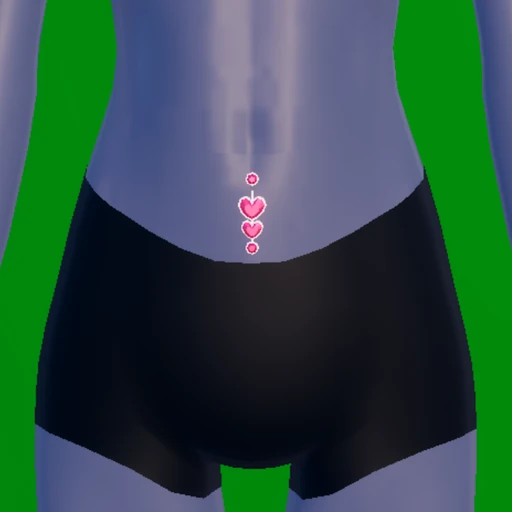 Heart Charms Navel Piercing