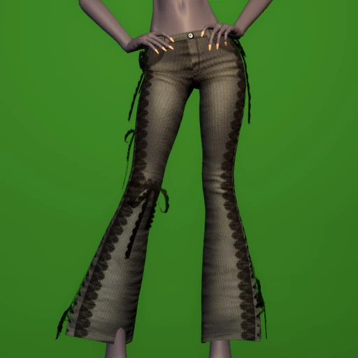 Lace-up Flared Jeans - F - Toggle 1.png