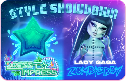 Lady Gaga X DTI (Style Showdown) header on the server selector