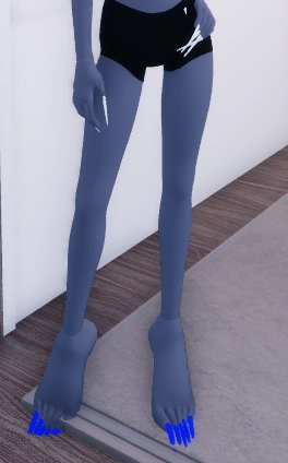 Long nails/toenails you can equip if you click on the diary and the target list.