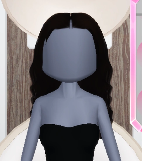 Removed long curly black hair