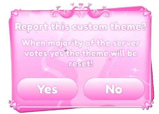 Thje confirmation to report a custom theme.