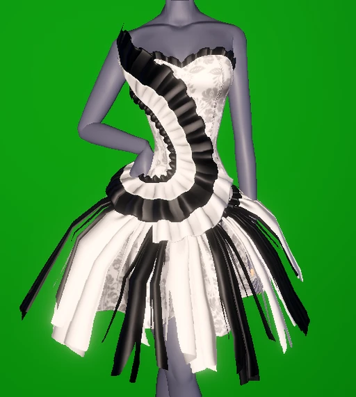 Ruffled Corset Dress - F - T1.png