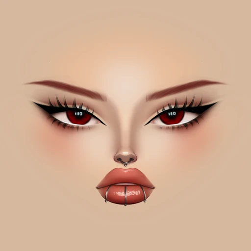 Scrapped makeup, known for the piercings on the lips and nose, received positive feedback when Gigi asked about the eyes, but it was never added.[34]