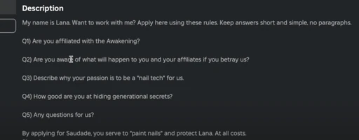 Screenshot of the group bio