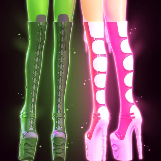 Skull Thigh-High Boots