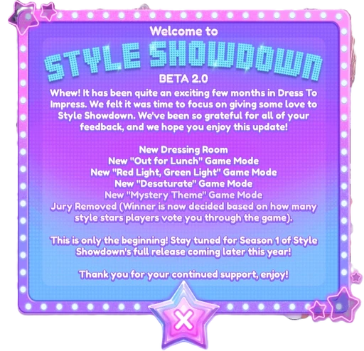 Style Showdown welcome screen (Beta 2.0)