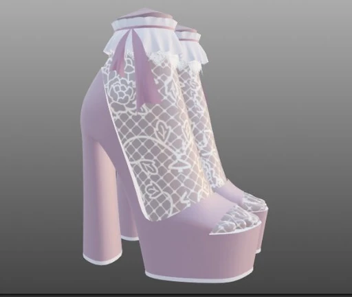 Scrapped lace heels (version 2 with bow accents)[2]